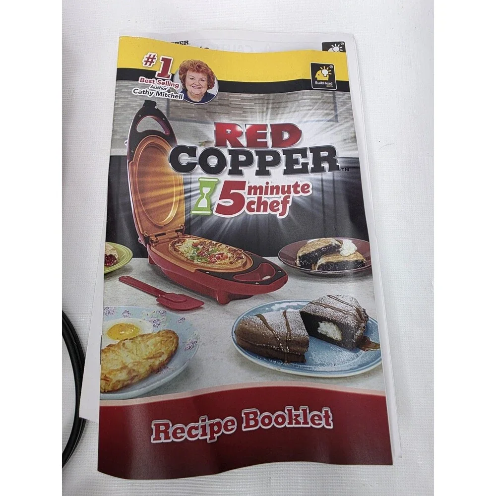Copper Red 5 Minute Chef Electric Meal Maker Frying Pan NonStick As Seen On TV